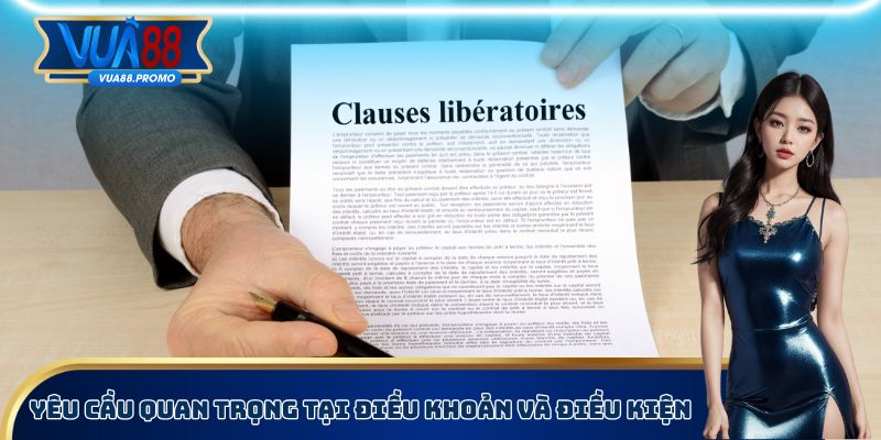 Yêu cầu quan trọng tại điều khoản và điều kiện